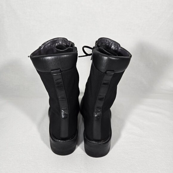 STUART WEITZMAN Eclectic Grandpa BLACK Nylon Upper Combat Boots Women Size 7.5B - Picture 15 of 17